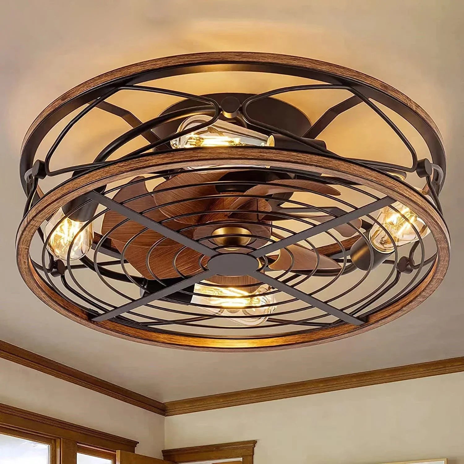 Modern Invisible Retro Light Ceiling Fan