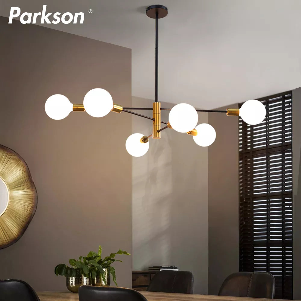 Modern Nordic Black Sputnik LED Chandelier for Home Decor