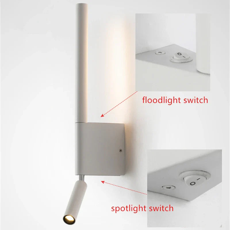 Adjustable 330-Degree Wall Lamp with Minimalist Switch for Hotel & Master Bedroom
