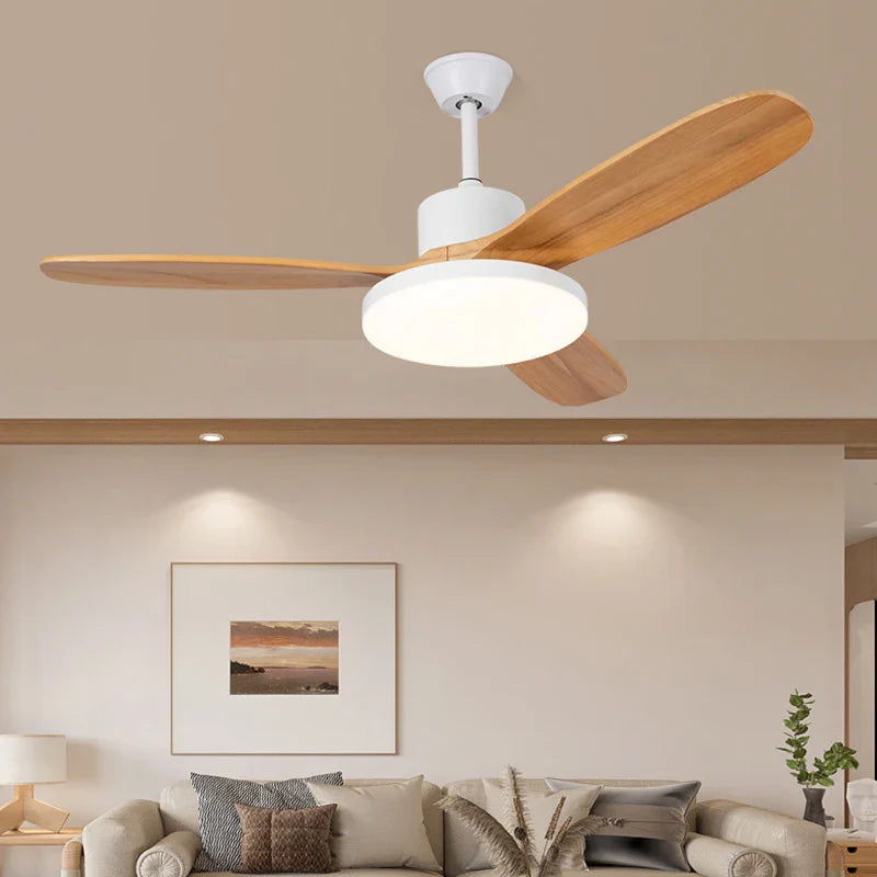 Modern Ceiling Fan with Remote, Adjustable LED Light