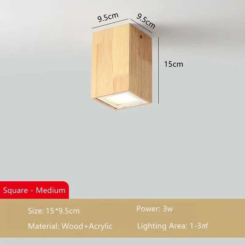 Modern Wood Surface Ceiling Light