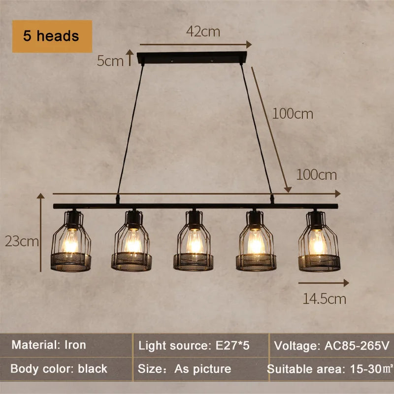 Industrial Retro Style 3/4/5-Light Pendant Lamp