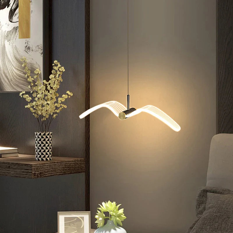 Creative LED Seagull Pendant Lights for Bedroom Wall Decor