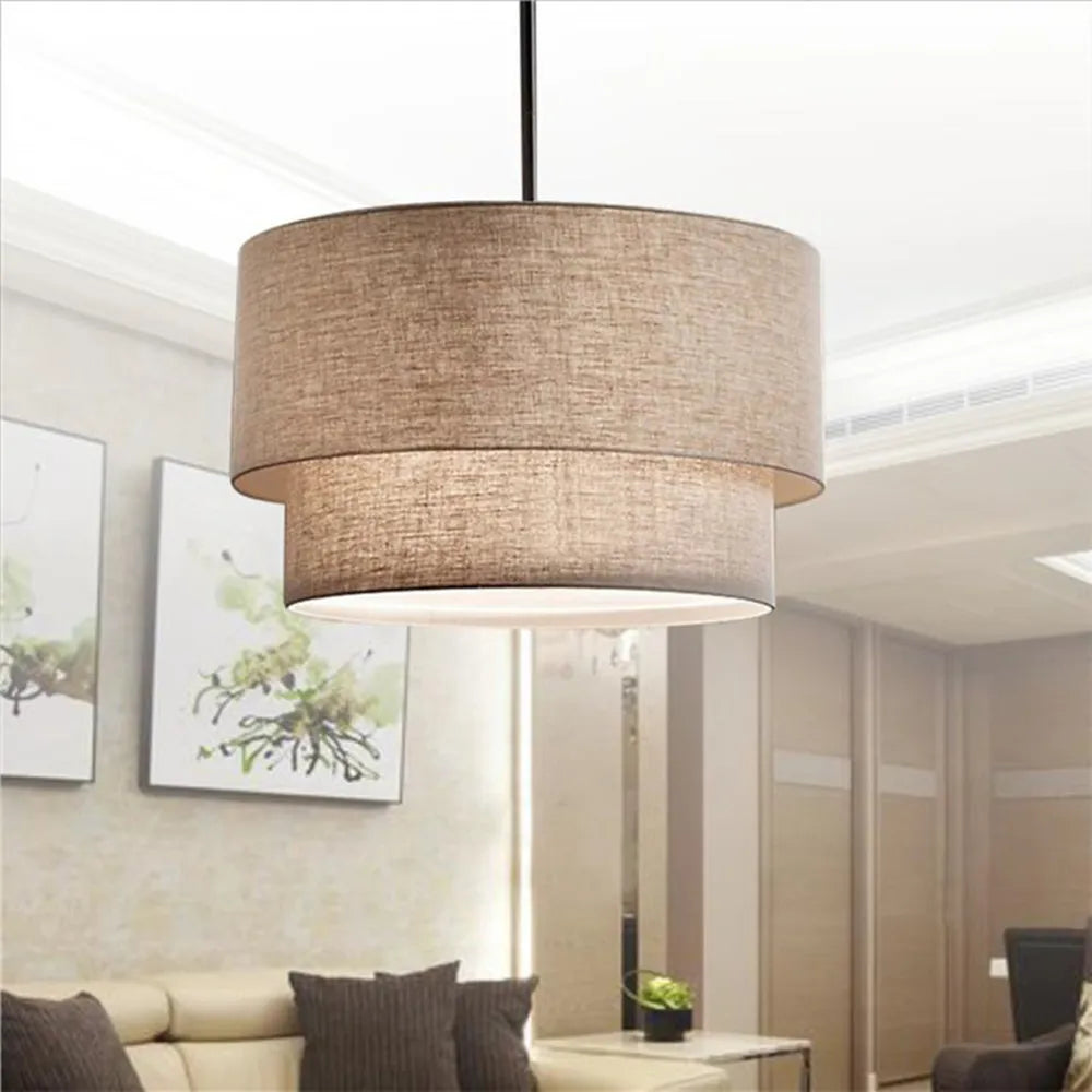 Modern Pastoral Linen Fabric Pendant Light