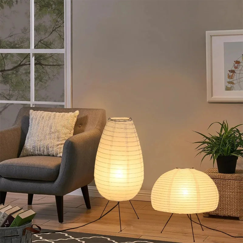 Creative Retro Wabi Sabi Rice Paper Nightstand Lamp