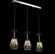 Modern Crystal Pendant Light with Glass Shade for Decorative Illumination