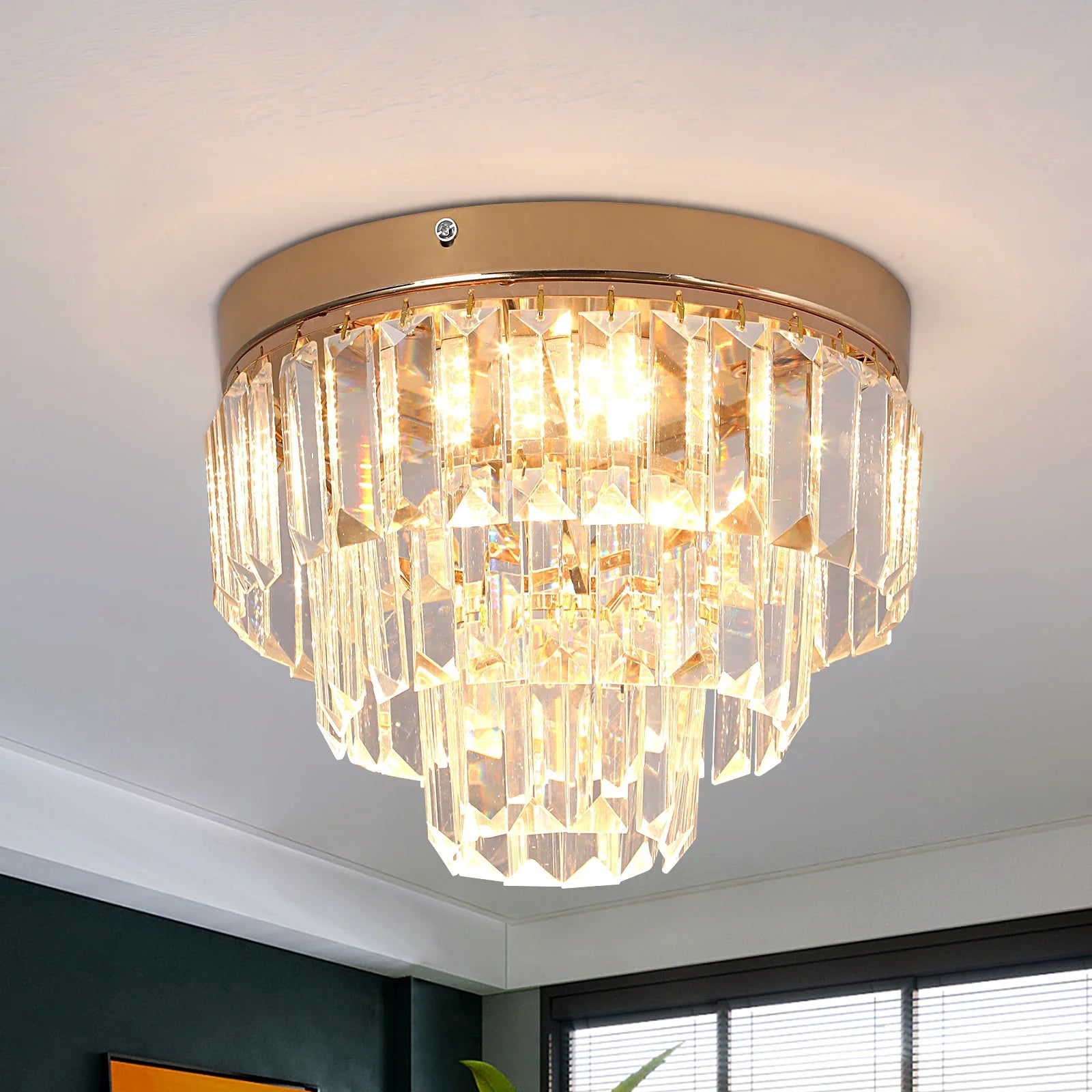 Modern K9 Crystal LED Pendant Light for Home Décor, Kitchen, Dining, and Living Room