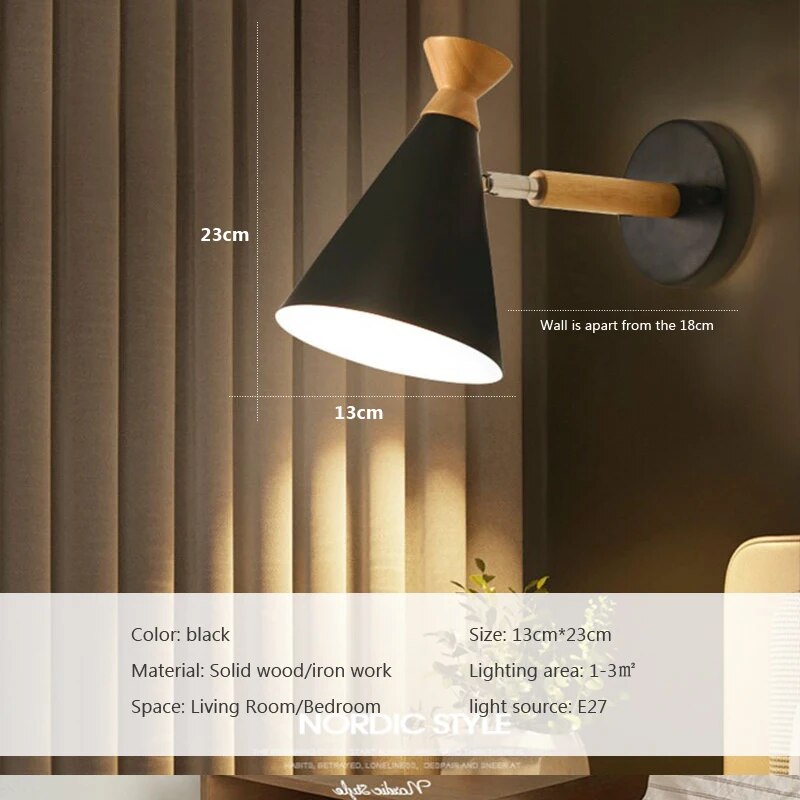 Nordic Solid Wood Wall Sconce