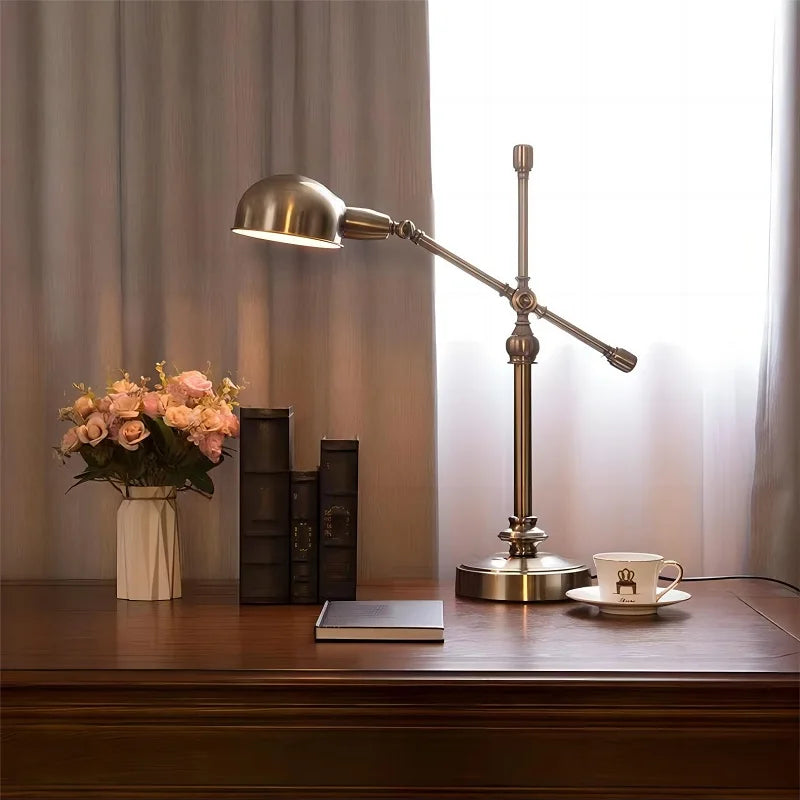 Creative Retro Industrial Bronze Desk Lamp for Work