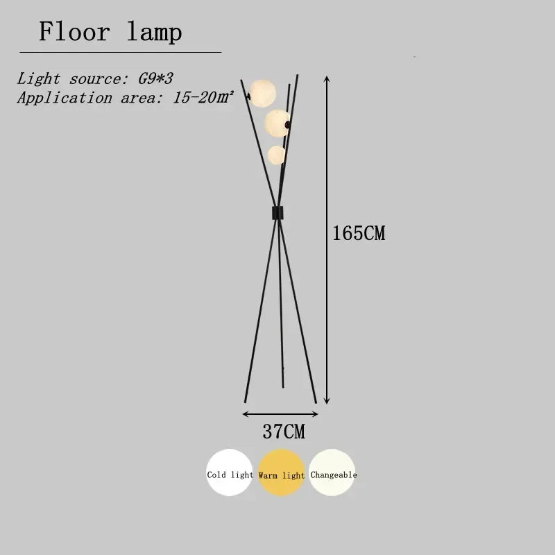 LED Moon Glass Ball Floor Lamp