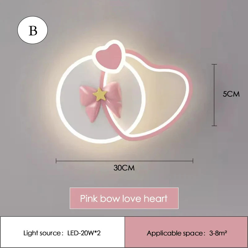 Cute Nightstand Lamp for Princess Room with Pink Bow