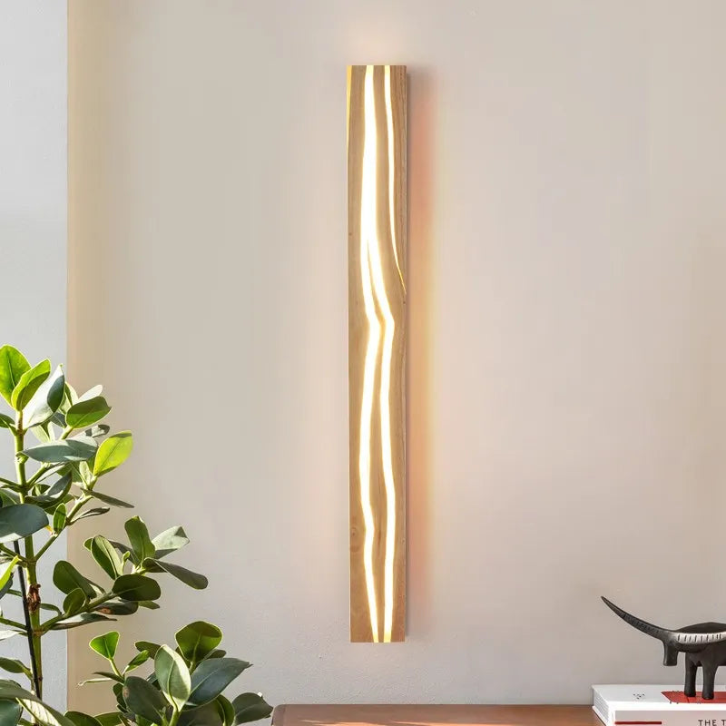 Scandinavian Cracked Wood Wall Sconce