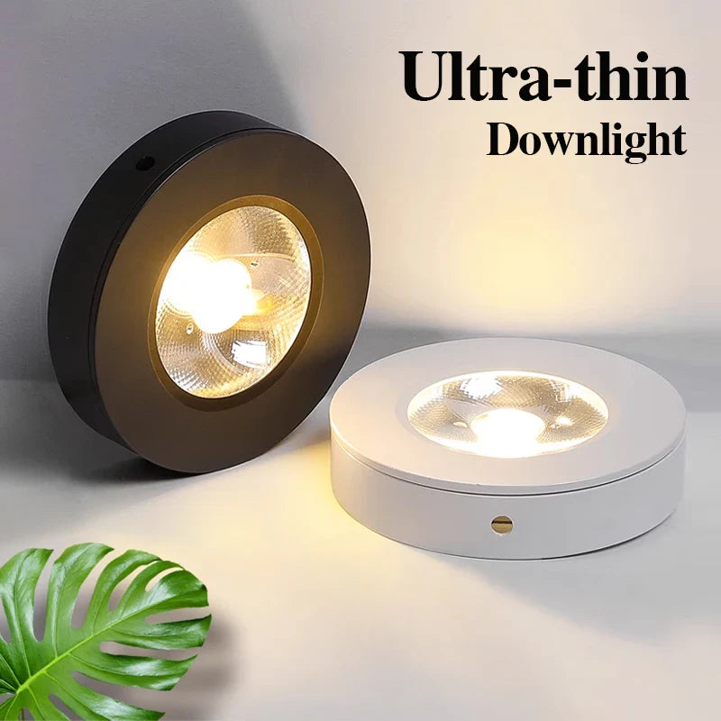 Ultra-Thin Round LED Spotlight for Display and Indoor Use