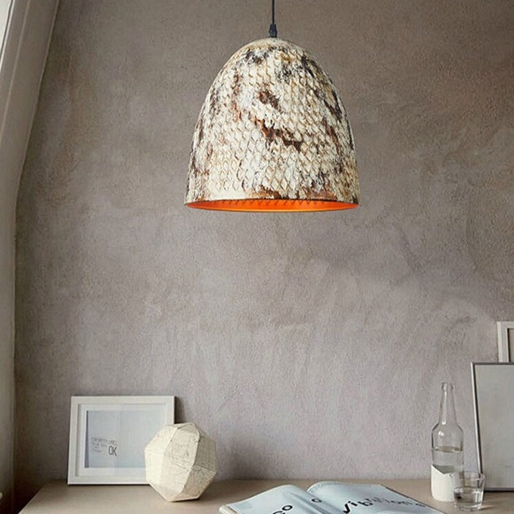 Modern Suspension Light with Python Print Shade