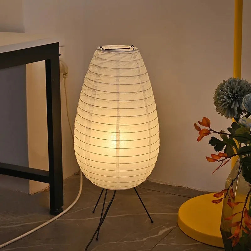 Creative Retro Wabi Sabi Rice Paper Nightstand Lamp