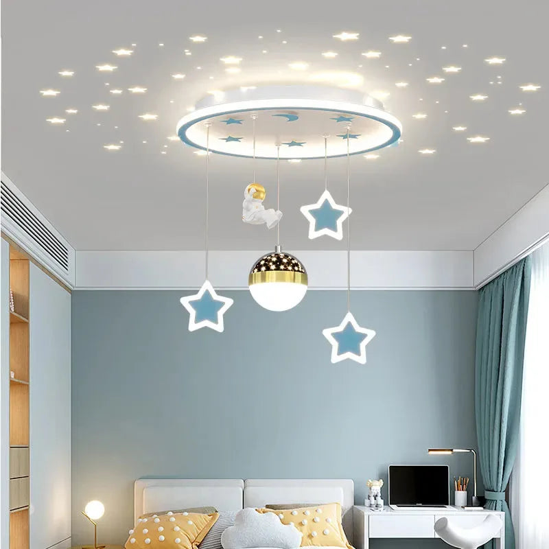 Creative Modern LED Star Pendant Lights for Kids' Rooms