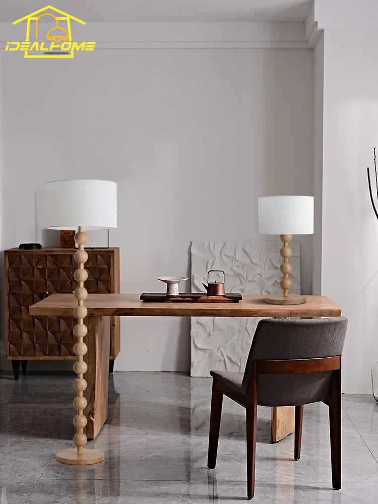 Wabi-Sabi Japanese Wooden Floor Lamp for Home Decor