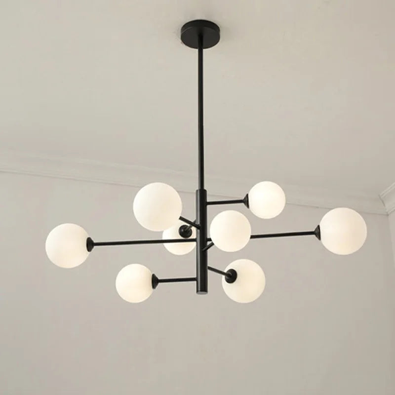 Modern Nordic Brass Glass Chandelier Lighting for Home Decor