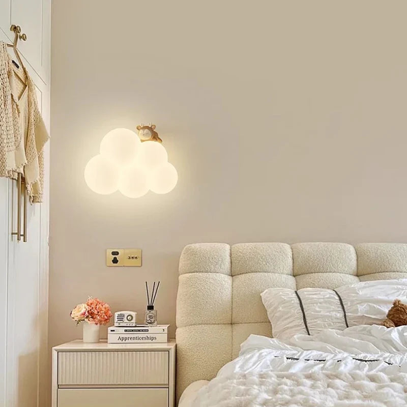 Minimalist LED Wall Appliques - Monkey, Rabbit, Cloud for Kids
