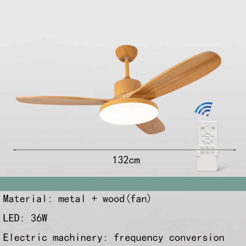 Modern Ceiling Fan with Remote, Adjustable LED Light