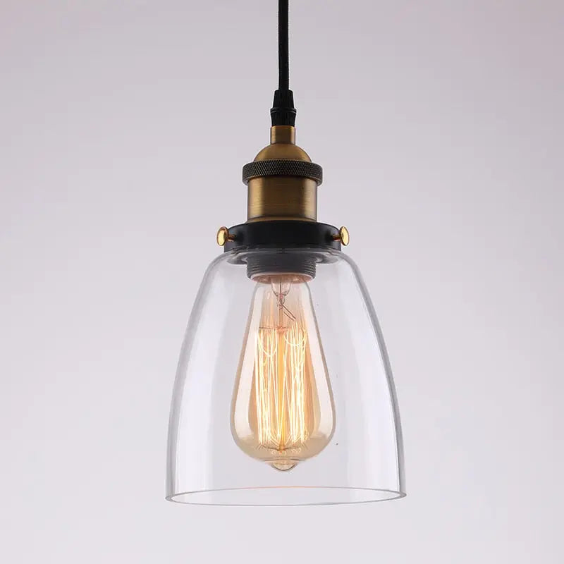 Vintage Glass Shade LED Pendant Light