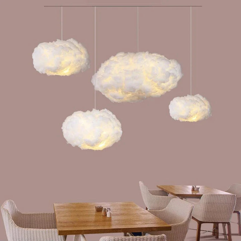 Modern Floating Cloud-Shaped LED Pendant Light for Restaurants