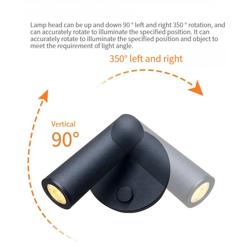 Rechargeable Wireless LED Wall Lamp with Touch Dimmer
