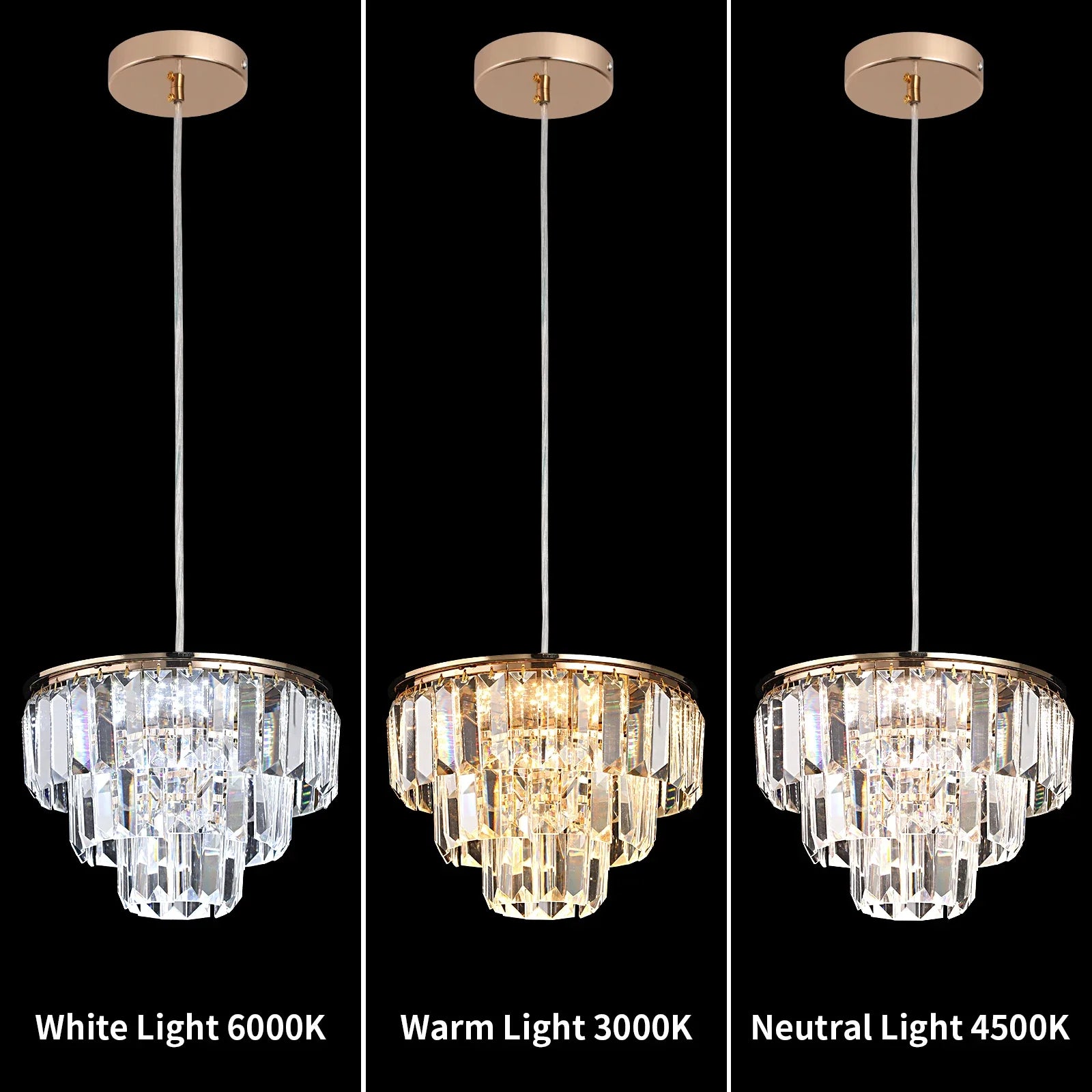 Modern K9 Crystal LED Pendant Light for Home Décor, Kitchen, Dining, and Living Room