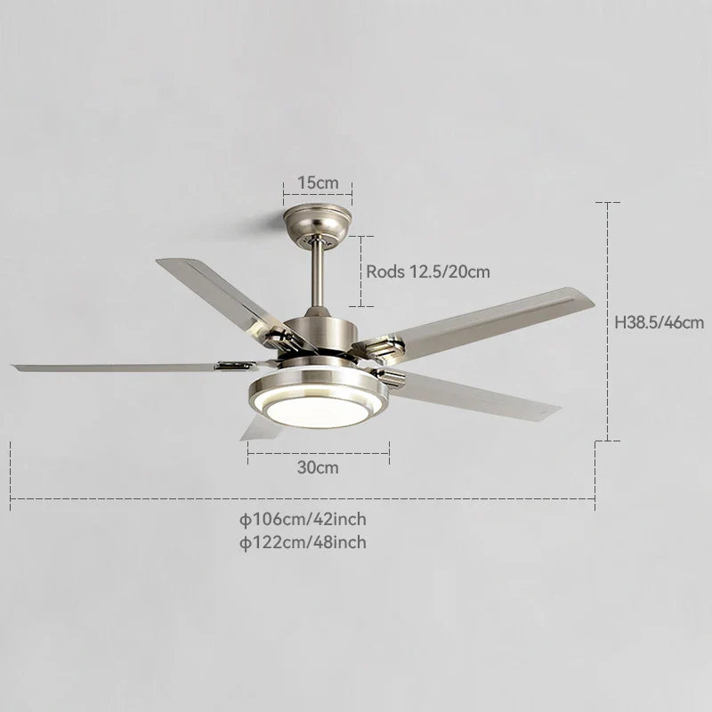 Modern Ceiling Fan Light with Remote Control and LED Lighting