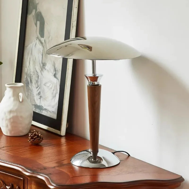 Industrial Style Wood and Iron Desk Lamp