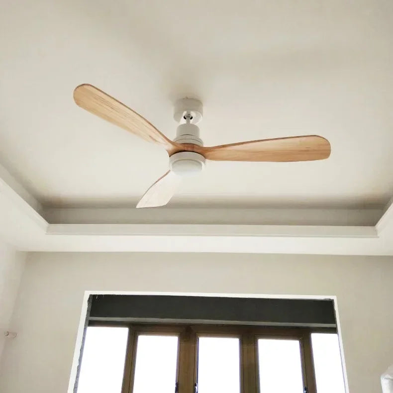 Vintage Wooden Ceiling Fan with Integrated Light