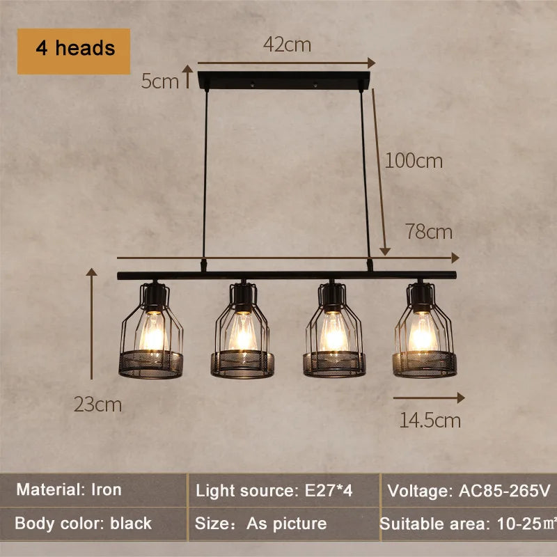 Industrial Retro Style 3/4/5-Light Pendant Lamp