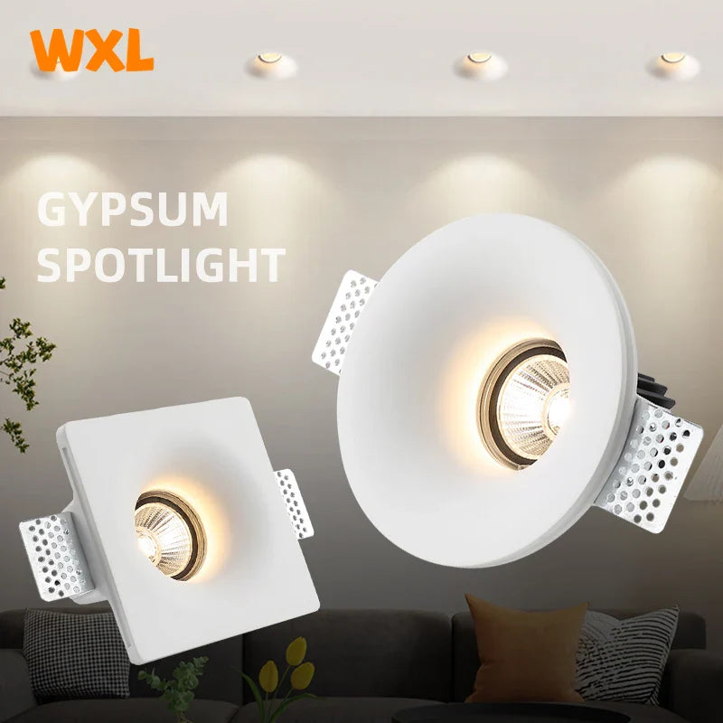 Recessed GU10 LED Downlight - Borderless Anti-Glare for Living Room, Bedroom, and Hallway