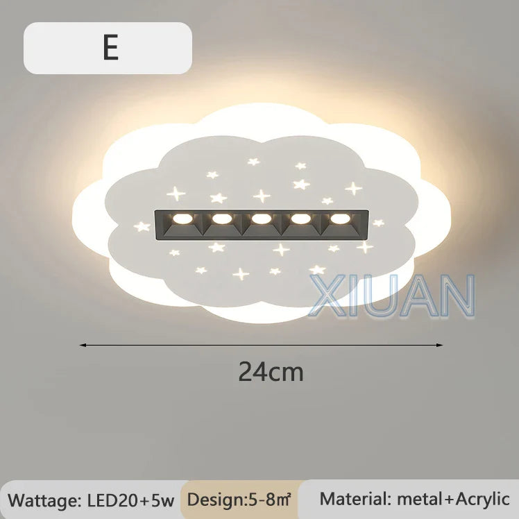 Simple Ceiling Light with Square White Spot and Round Cloud