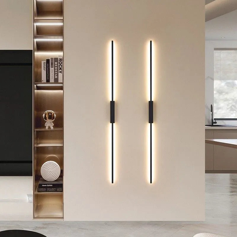 Black Nordic LED Wall Sconce Light Fixture for Bedroom & Living Room