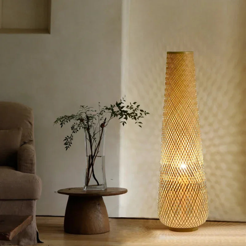Zen Japanese Bamboo Floor Lamp for Indoor Decor