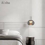 Modern Glass LED Hanging Nightstand Lamp