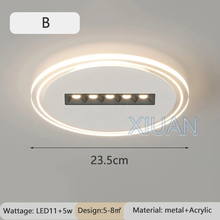 Simple Ceiling Light with Square White Spot and Round Cloud