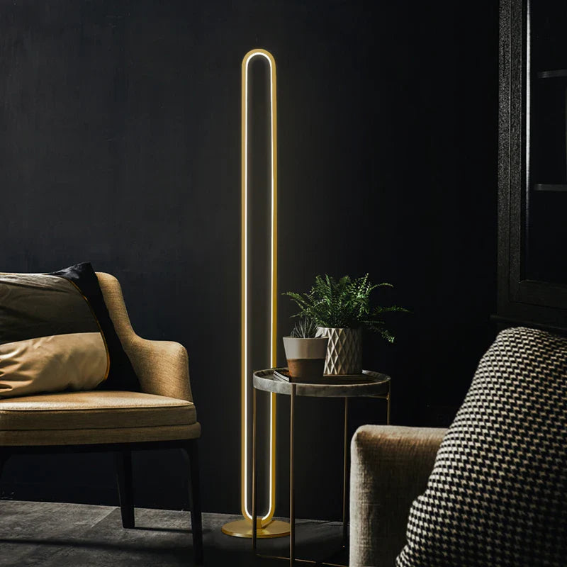 Minimalist Copper LED Floor Lamp for Nordic Home Decor