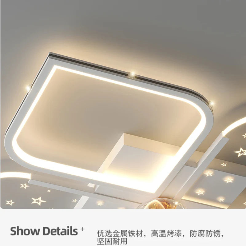 Modern LED Starry Sky Four-Leaf Grass Chandelier