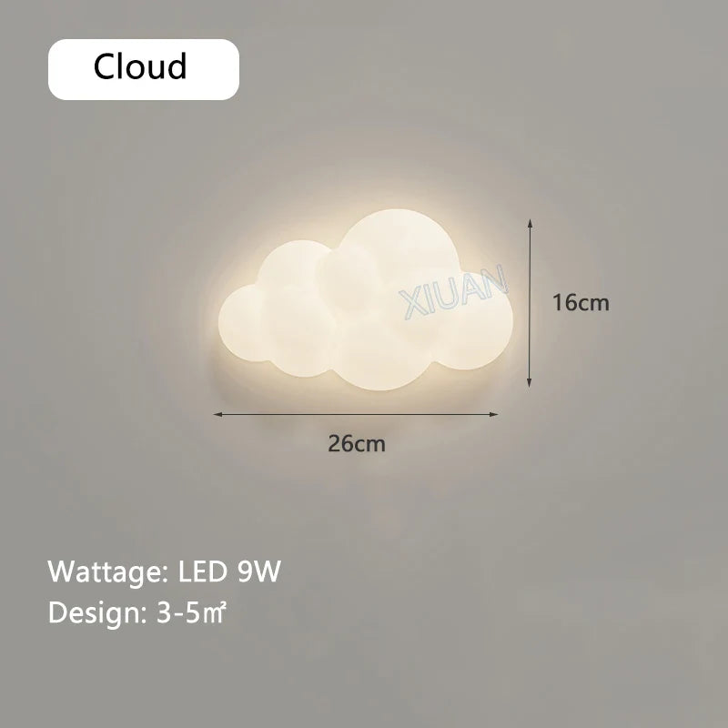 Cloud and Star Wall Light for Kids' Room