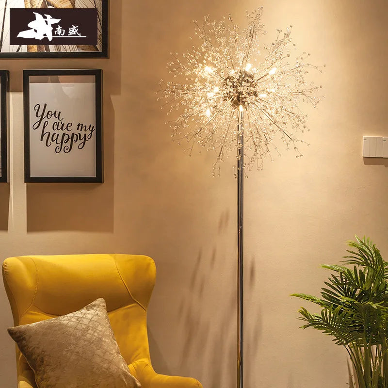 Luxury Scandinavian Dandelion Chrome Gold Floor Lamp for Interiors