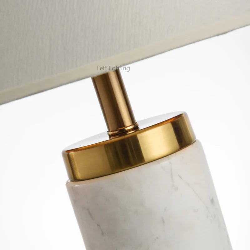 Minimalist Marble Fabric Desk Lamp for Elegant Interiors