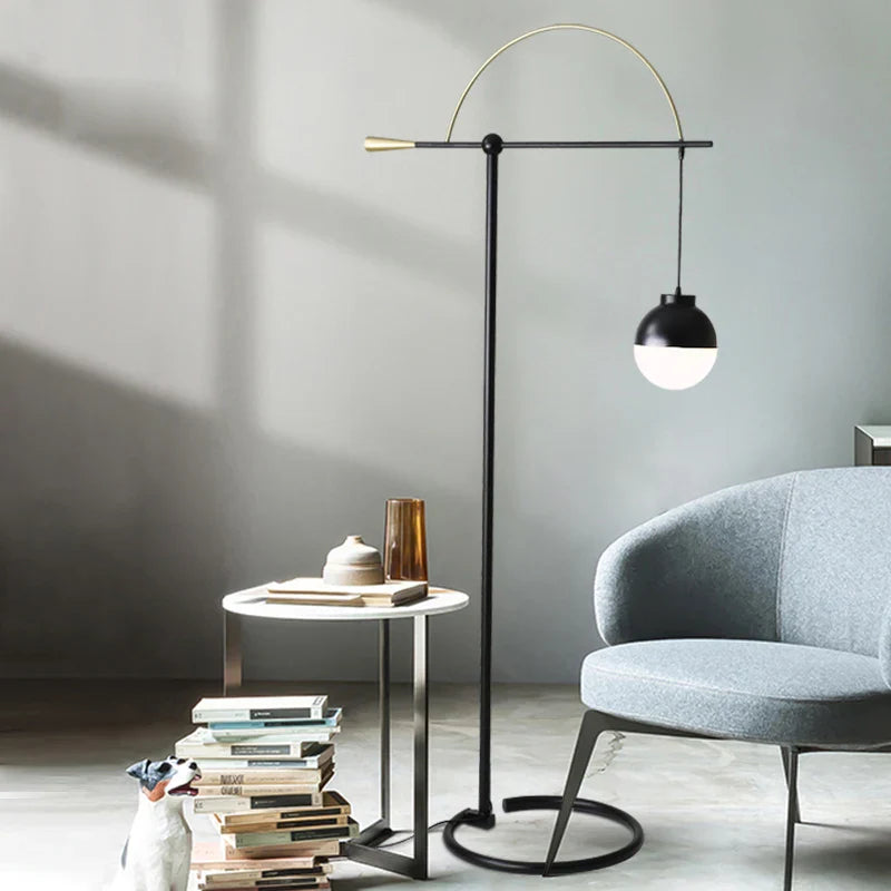 Creative Minimalist Fishing Floor Lamp for Indoor Use