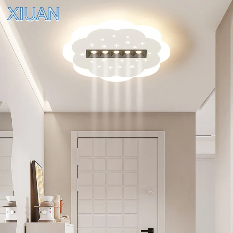 Simple Ceiling Light with Square White Spot and Round Cloud