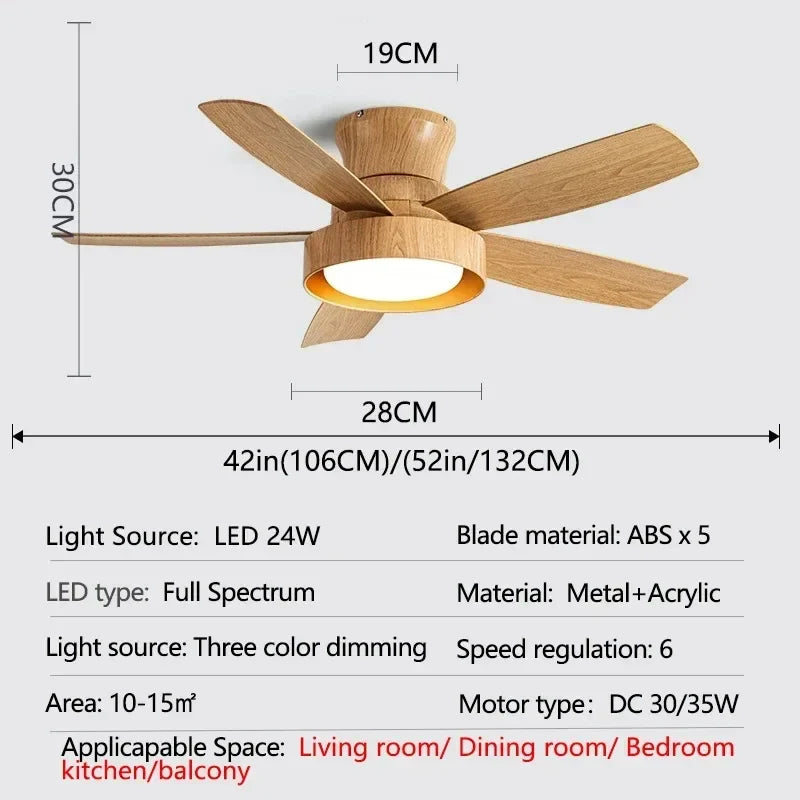 Modern Ceiling Fan with Light for Summer