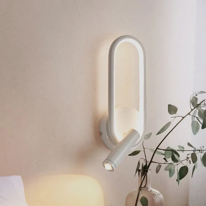LED Wall Reading Lamp for Hotel Bedroom Headboard with Adjustable Book Light