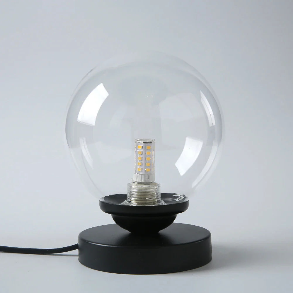 Gold Glass Globe Desk Reading LED Table Lamp