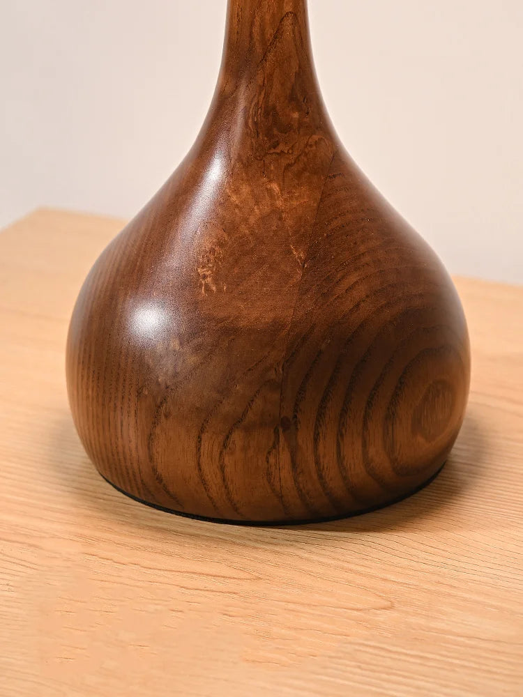 Retro Wooden and Glass Desk Lamp for Elegant Interiors