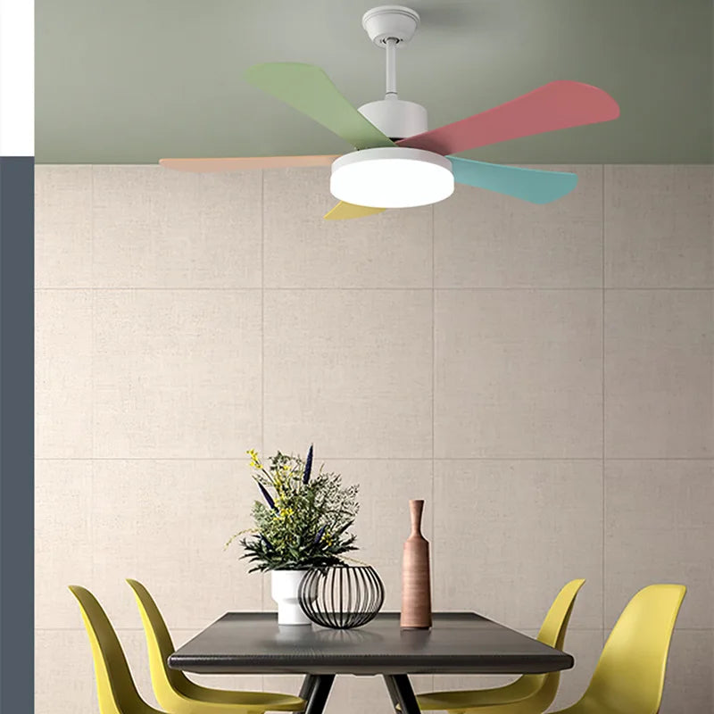 Modern LED Ceiling Fan with Smart Remote and Three Colors